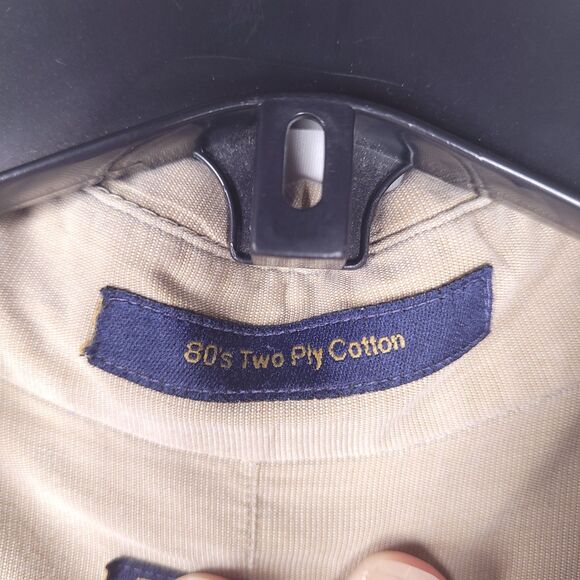 Coach Dress Shirt Mens Large Tan 80s Two Ply Cotton - Picture 11 of 12